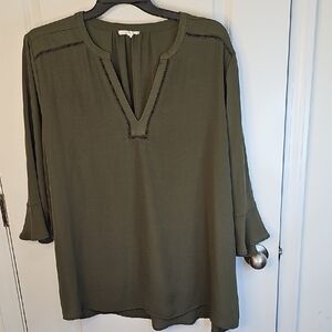 Maurices Deep Olive‎ Shirt V-neck Size 3